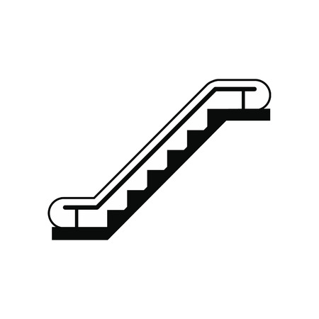 Escalator black simple icon isolated on white backgroundのイラスト素材