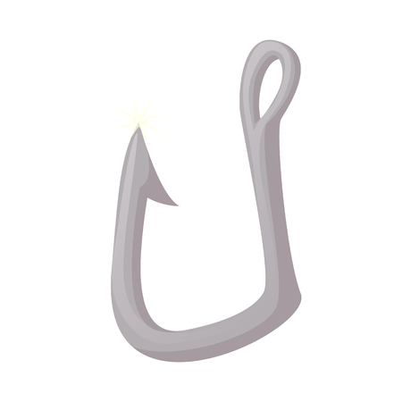 Fishing hook cartoon icon on a white backgroundのイラスト素材