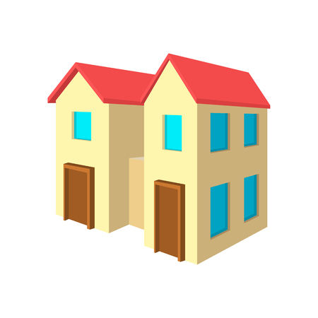 House for two families cartoon icon on a white backgroundのイラスト素材