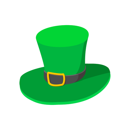 St Patricks Day hat cartoon icon on a white backgroundのイラスト素材