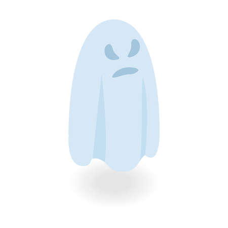 Halloween ghost isometric 3d icon on a white backgroundのイラスト素材