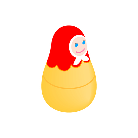 Russian matryoshka isometric 3d icon on a white backgroundのイラスト素材