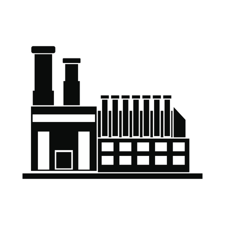 Factory building black simple icon isolated on white backgroundのイラスト素材