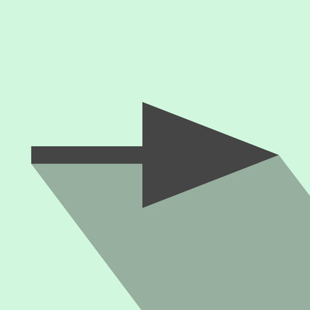 Black right arrow flat icon on light blue background