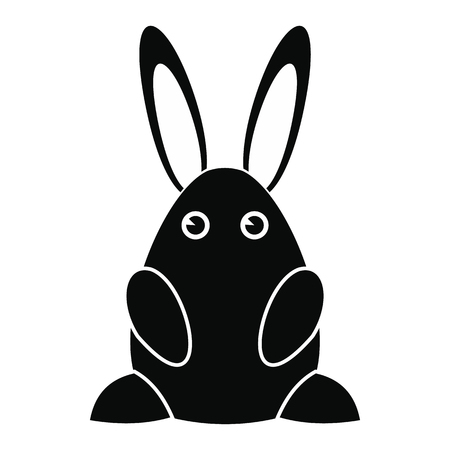 Easter bunny black simple icon isolated on white backgroundのイラスト素材