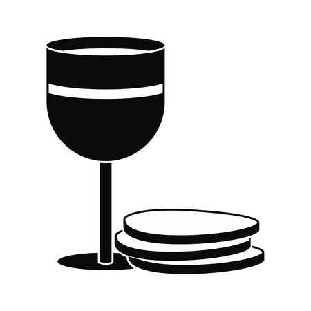 Chalice of wine and wafers black simple iconのイラスト素材