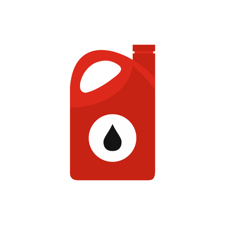 Plastic oil canister flat icon isolated on white backgroundのイラスト素材