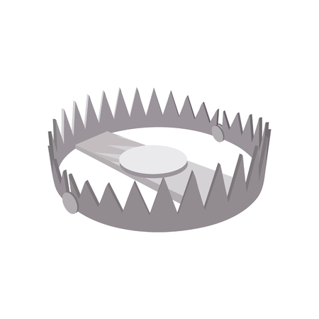 Bear trap cartoon icon. Hunting symbol isolated on white backgroundのイラスト素材