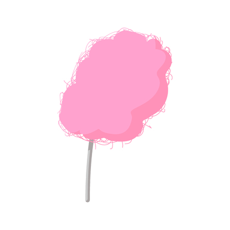 Pink candy floss cartoon icon on a white backgroundのイラスト素材