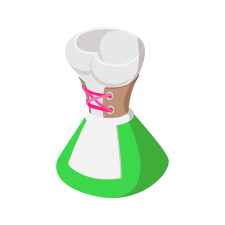 Traditional Bavarian dress cartoon icon on white background. National Bavarian costumeのイラスト素材