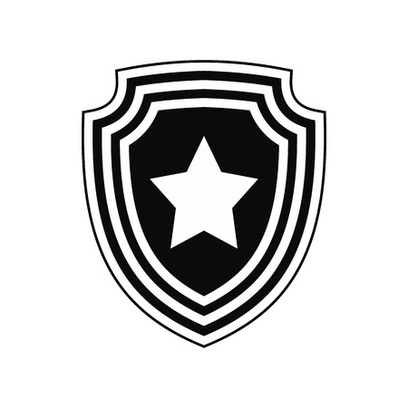 American badge icon. Black simple style on white backgroundのイラスト素材