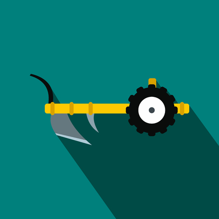Plough flat icon on a blue backgroundのイラスト素材
