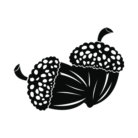 Acorn icon. Black simple style on whiteのイラスト素材