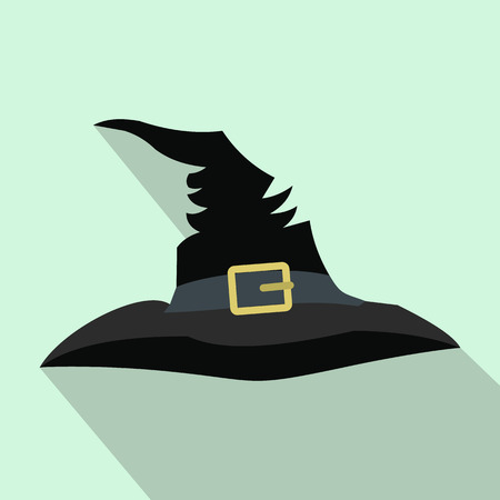 Witch hat flat icon with shadow for web and mobile devicesのイラスト素材