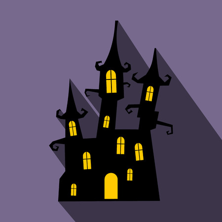Dream castle flat icon with shadow for web and mobile devicesのイラスト素材