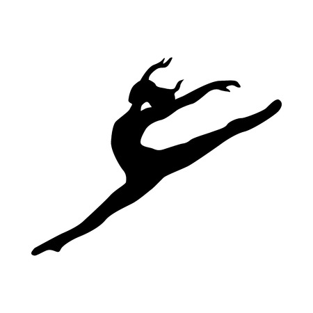 Ballerina silhouette black icon isolated on white backgroundのイラスト素材