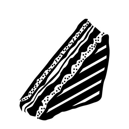 Piece of cake icon in simple style on a white backgroundのイラスト素材