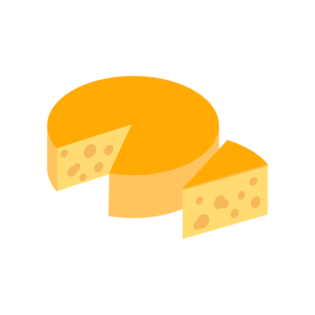 Italian cheese icon in isometric 3d style on a white backgroundのイラスト素材