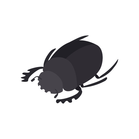 Scarab icon in isometric 3d style on a white backgroundのイラスト素材