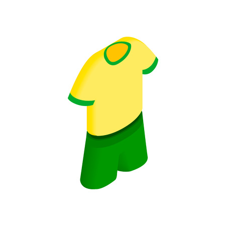 Brazil Football Jersey icon in isometric 3d style on a white backgroundのイラスト素材