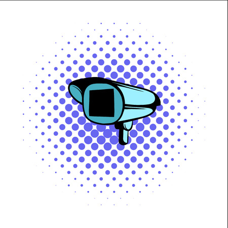 Security camera comics icon isolated on a white backgroundのイラスト素材
