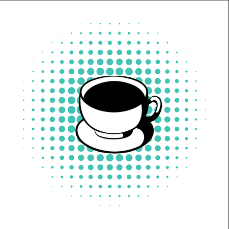 Cup of coffee comics icon isolated on a white backgroundのイラスト素材