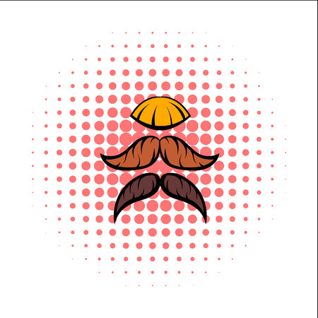 Mustache comics icon isolated on a white backgroundのイラスト素材