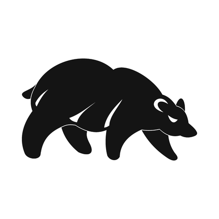 Bear icon in simple style isolated on whiteのイラスト素材