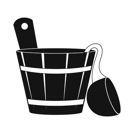 Russian bath tub icon in simple style isolated on whiteのイラスト素材