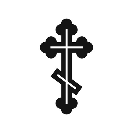 Orthodox cross icon in simple style isolated on whiteのイラスト素材