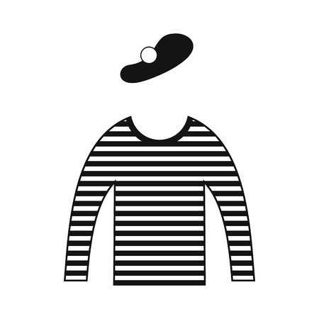Mime costume icon in simple style isolated on whiteのイラスト素材