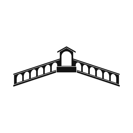 Rialto Bridge, Venice icon in simple style isolated on whiteのイラスト素材