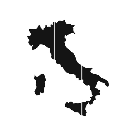 Map of Italy icon in simple style isolated on whiteのイラスト素材