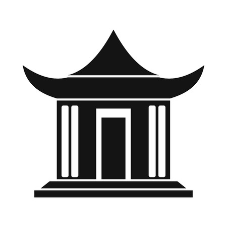 Traditional Chinese House icon in simple style isolated on whiteのイラスト素材