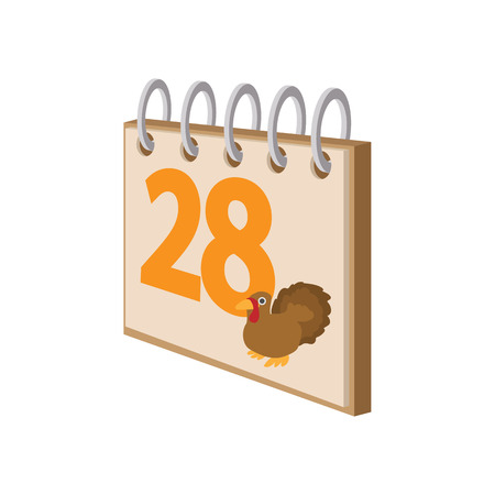 Calendar november 24 cartoon icon on the white backgroundのイラスト素材