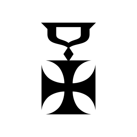 Military cross icon in simple style on a white  backgroundのイラスト素材