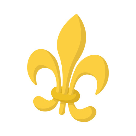 Royal french lily icon in cartoon style on a white background. Fleur de Lisのイラスト素材