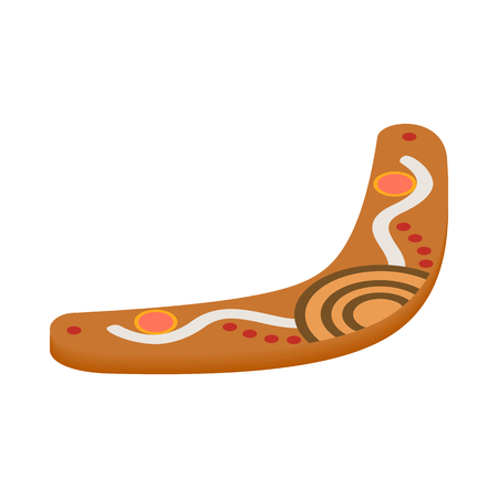 Boomerang icon in isometric 3d style on a white  backgroundのイラスト素材