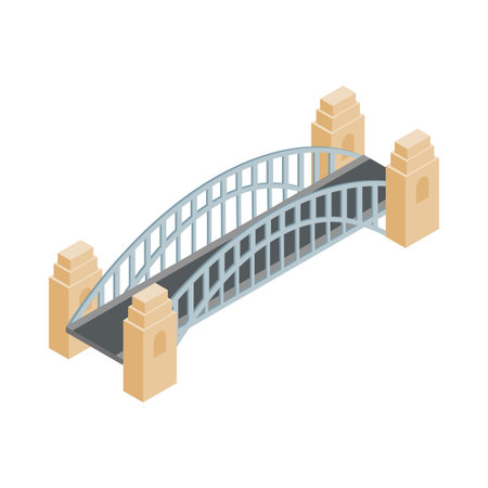 Sydney Harbour Bridge icon in isometric 3d style on a white  backgroundのイラスト素材