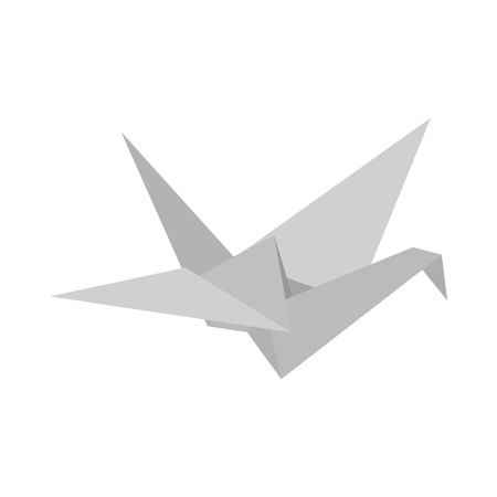 Paper Dove icon in isometric 3d style on a white  backgroundのイラスト素材