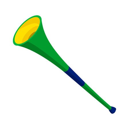 Vuvuzela trumpet icon in cartoon style on a white backgroundのイラスト素材