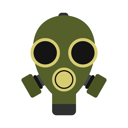 Gas mask icon in flat style isolated on white backgroundのイラスト素材