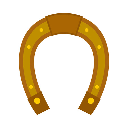 Horseshoe icon in flat style isolated on white backgroundのイラスト素材