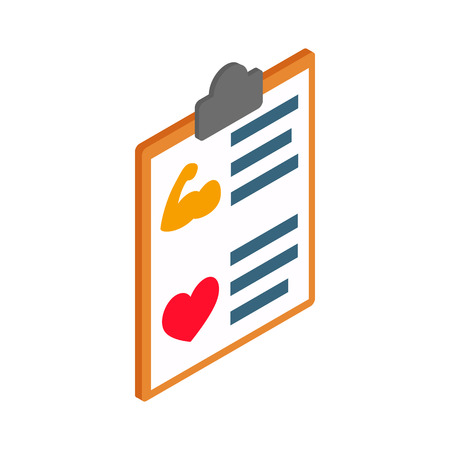 Schedule of sporting loads icon in isometric 3d style on a white backgroundのイラスト素材