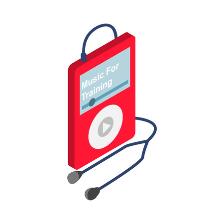 Media player icon in isometric 3d style on a white backgroundのイラスト素材