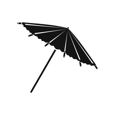 Asian parasol or umbrella icon in simple style isolated on whiteのイラスト素材