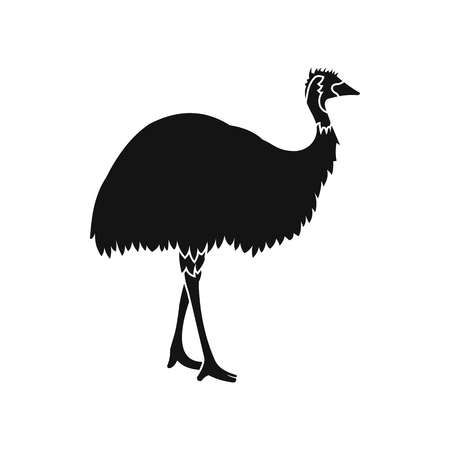 Emu icon in simple style isolated on white backgroundのイラスト素材