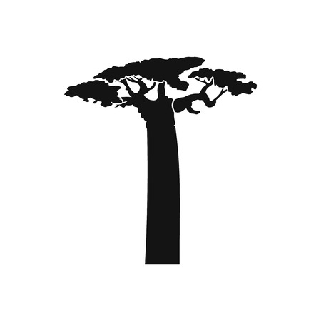 Baobab tree icon in simple style isolated on white backgroundのイラスト素材