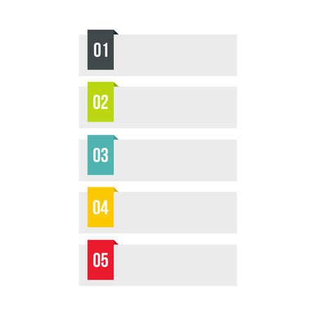Business concept with 5 options, parts, steps or processes icon in flat style on a white backgroundのイラスト素材