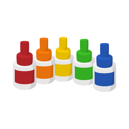 Bottles of flavor for electronic cigarette icon in cartoon style on a white  backgroundのイラスト素材